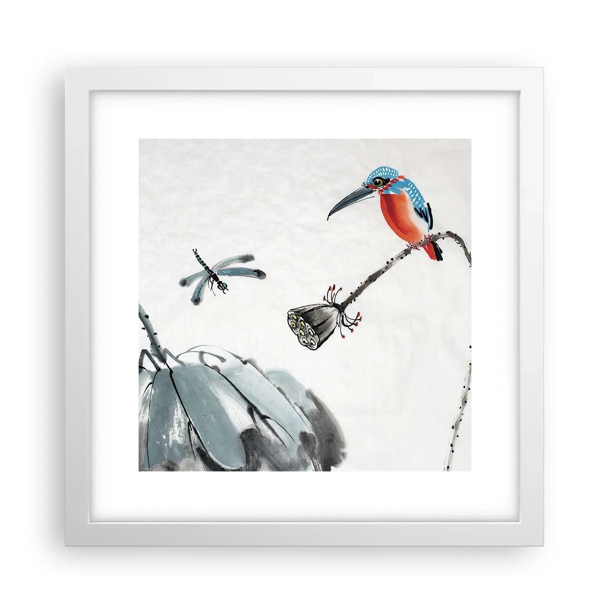 Poster in een witte lijst - Het leven van de weide - 30x30 cm