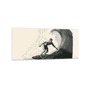 Schilderen op glas - Koning van de golf - 120x50 cm