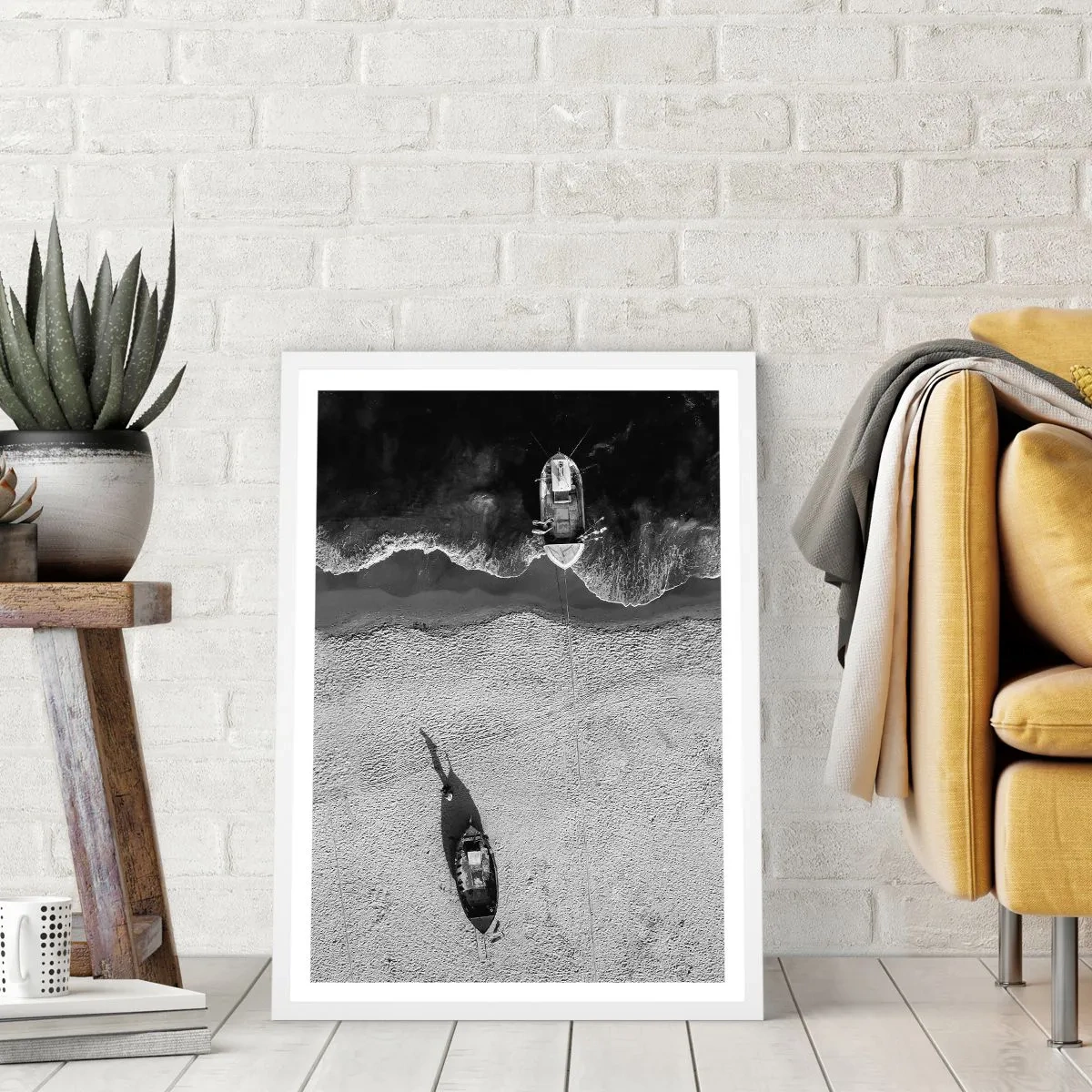 Poster in een witte lijst - Nog steeds aan de oever… - 61x91 cm