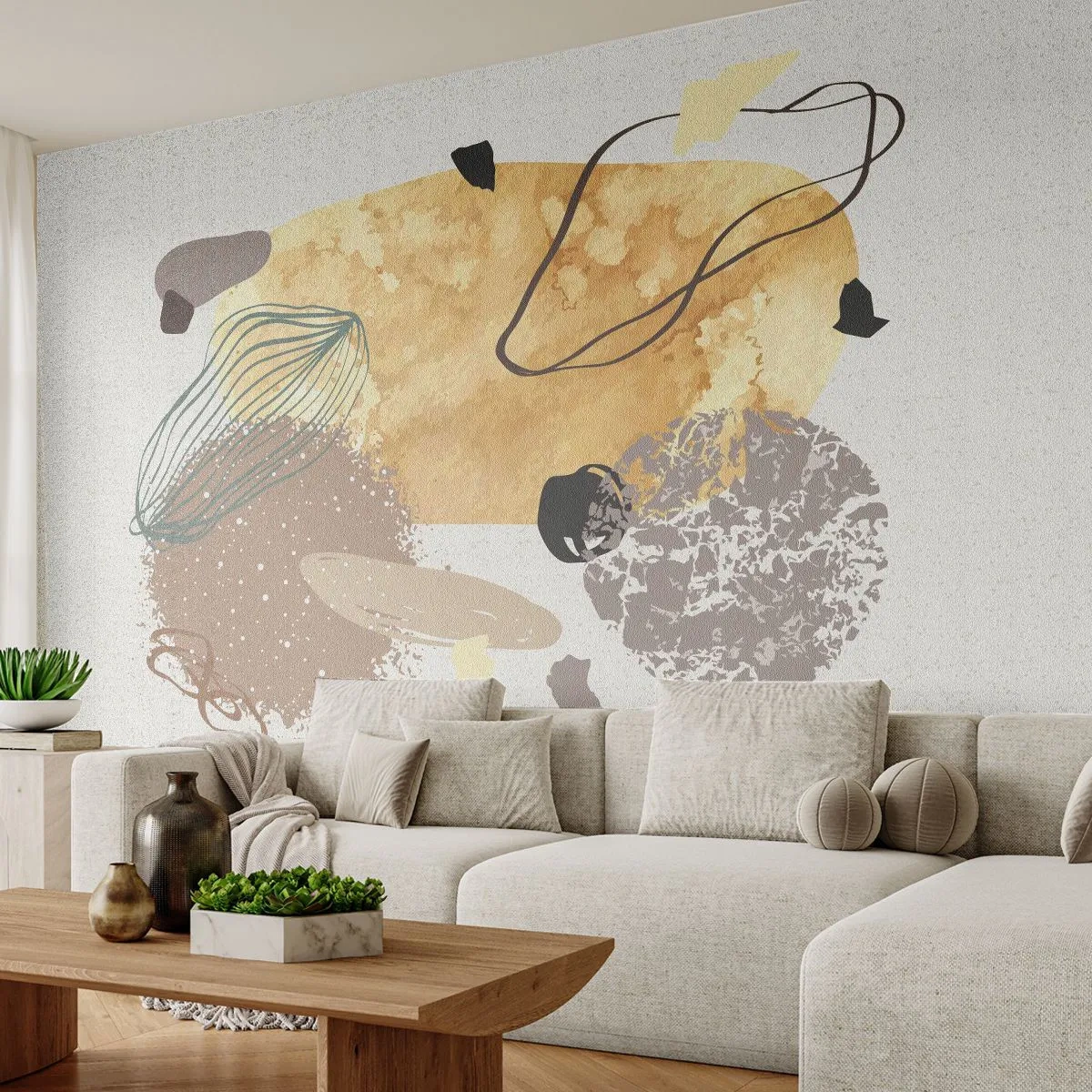 Zelfklevend Fotobehang Deluxe Sticker - Toegepaste plumcologie - Abstractie, Deel, Minimalisme - 400x280 cm