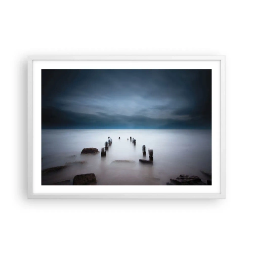 Poster in een witte lijst - Peinzend meer - 70x50 cm