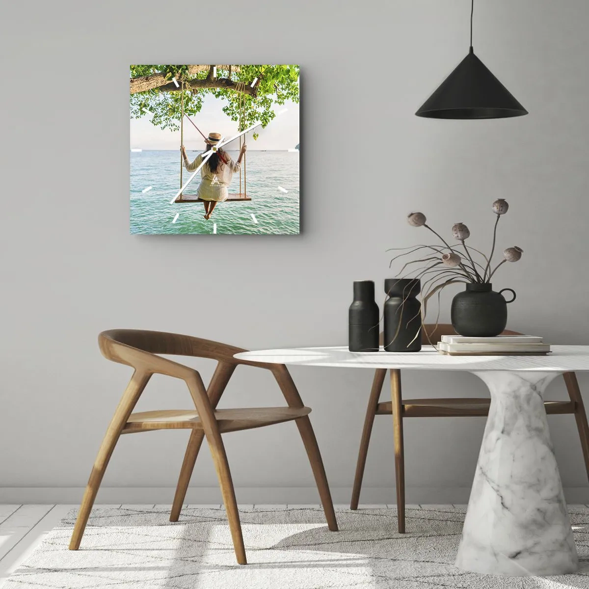 Wandklok - Klok - Het leven is prachtig - 40x40 cm