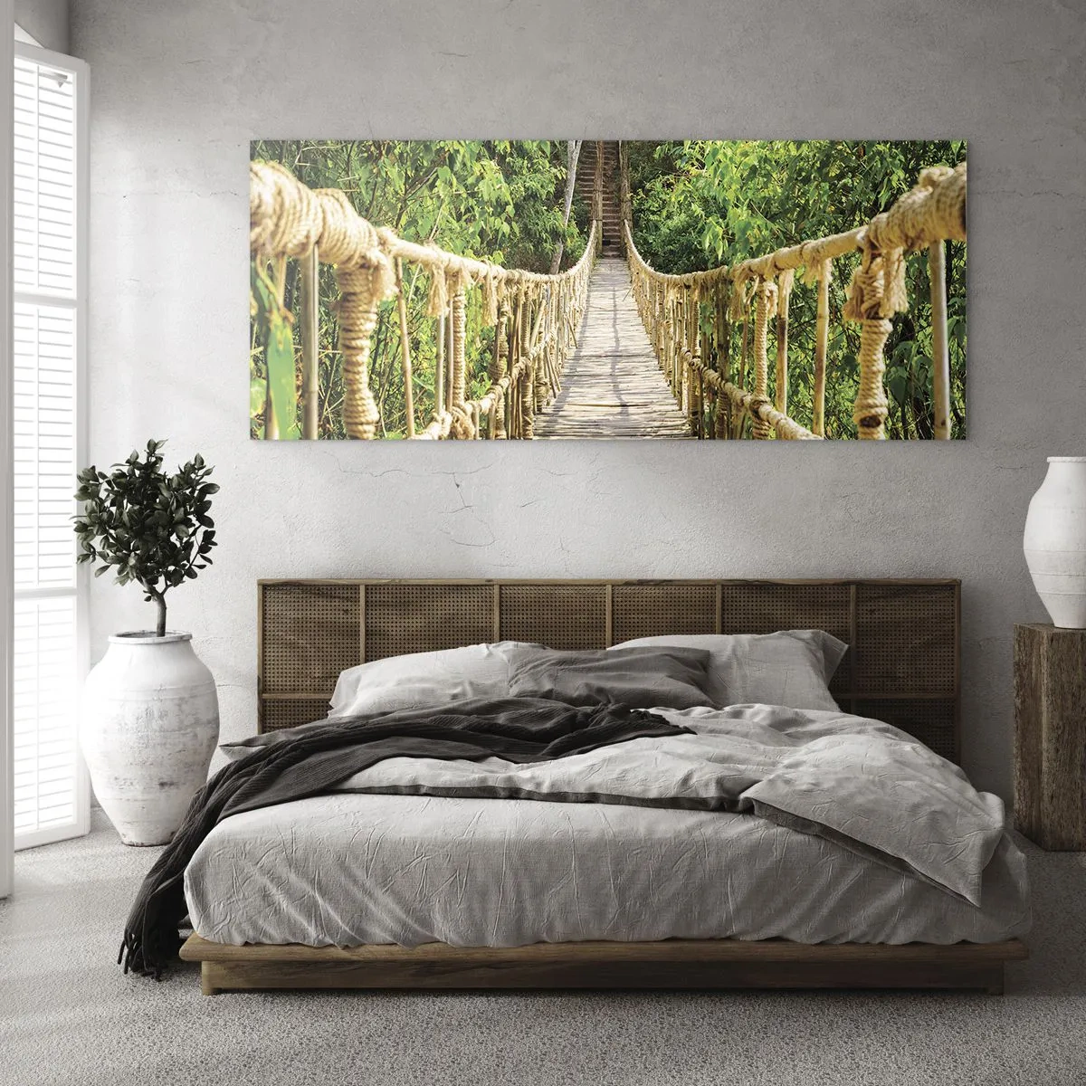 Schilderen op glas - Opgeschort in het groen - 120x50 cm