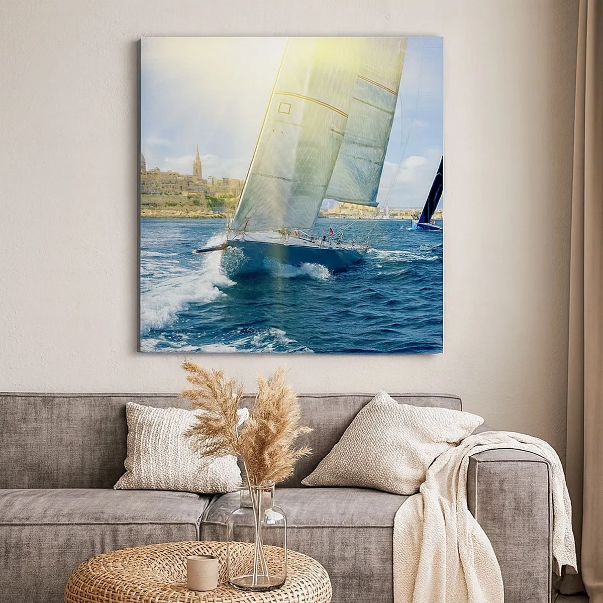 Schilderen op canvas - Het is tijd om de stad te verlaten - 30x30 cm