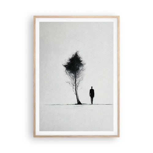 Een poster in een licht eiken lijst - Wij dwalen allemaal - 70x100 cm