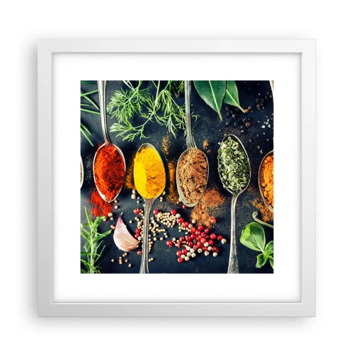 Poster in een witte lijst - Culinaire magie - 30x30 cm