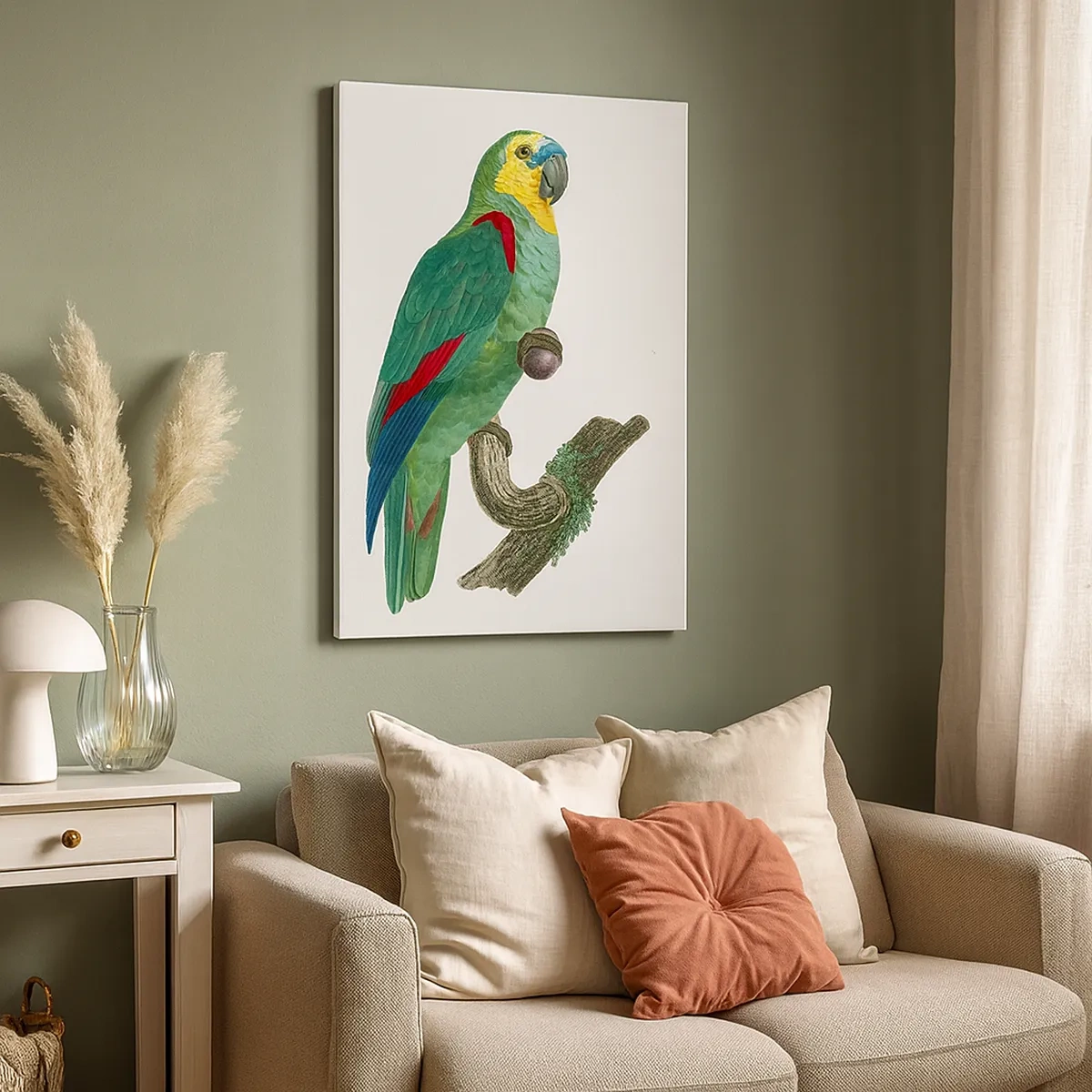 Schilderen op canvas - Portret van een papegaai - 50x70 cm