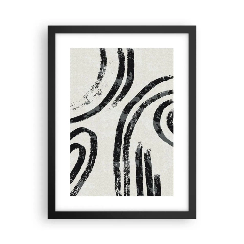 Poster in een zwarte lijst - Half gestopt - 30x40 cm