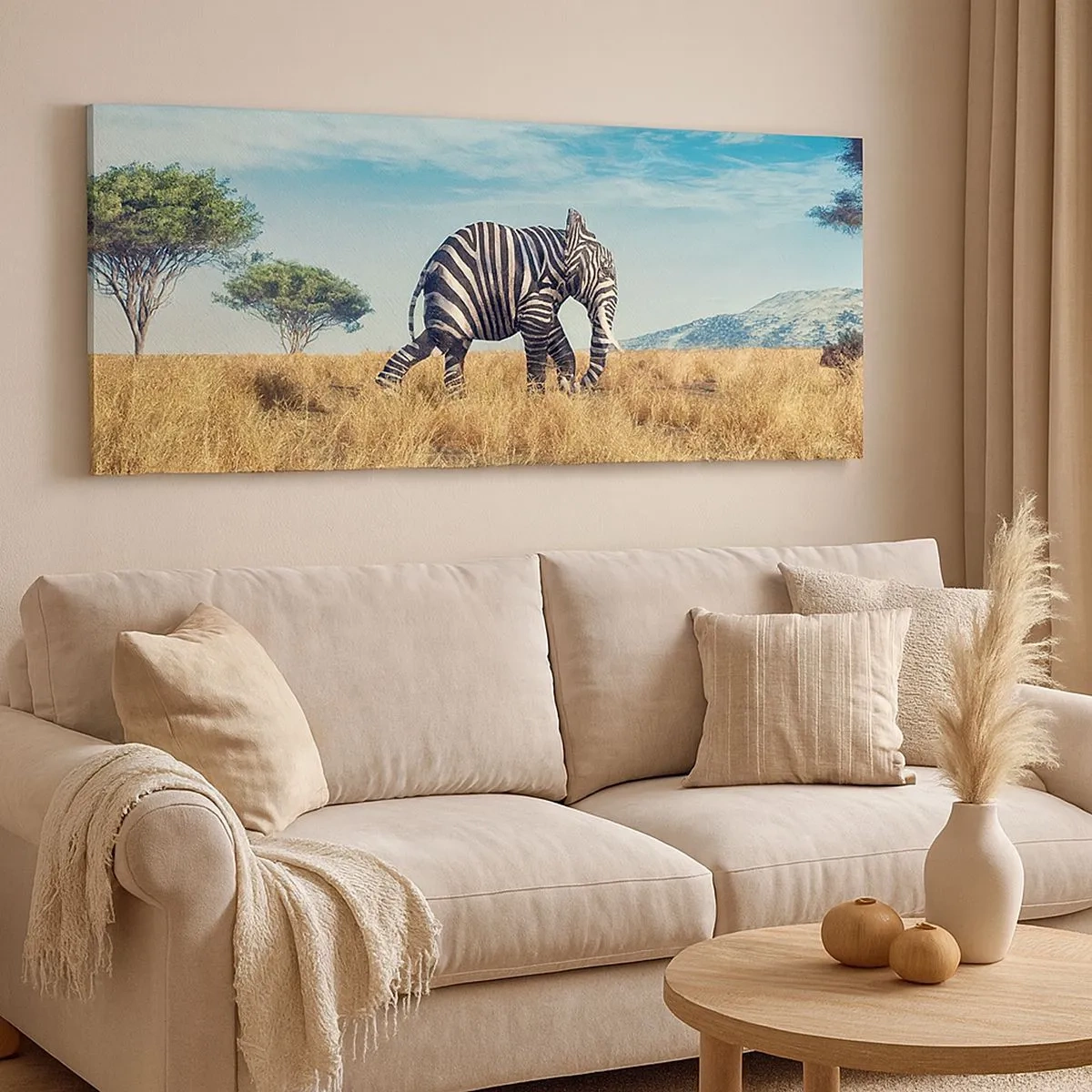 Schilderen op canvas - Grijs is niet meer in de mode - 100x40 cm