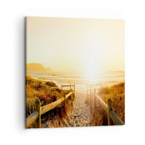 Schilderen op canvas - Over het duin, richting de zon - 50x50 cm