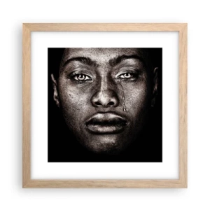 Een poster in een licht eiken lijst - een traan - 30x30 cm