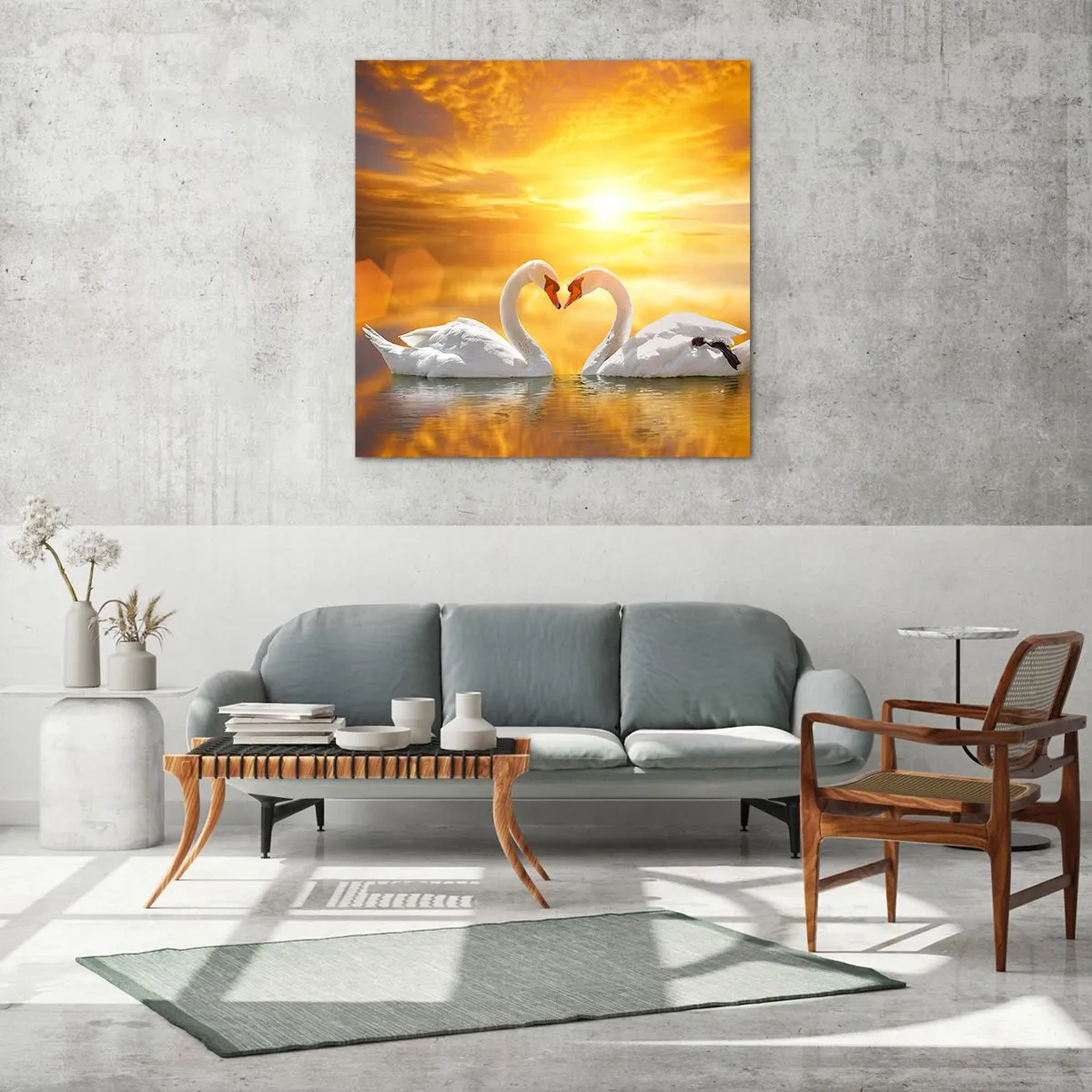 Schilderen op glas - Het hart is het mooiste woord ter wereld... - 60x60 cm