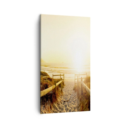 Schilderen op canvas - Over het duin, richting de zon - 45x80 cm