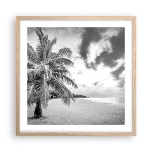 Een poster in een licht eiken lijst - Wanneer je verlangt naar eenzaamheid... - 50x50 cm