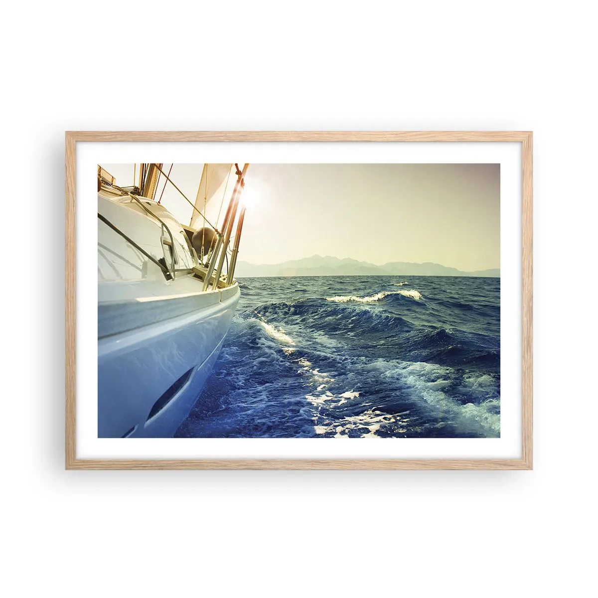 Een poster in een licht eiken lijst - Voor het avontuur - 70x50 cm