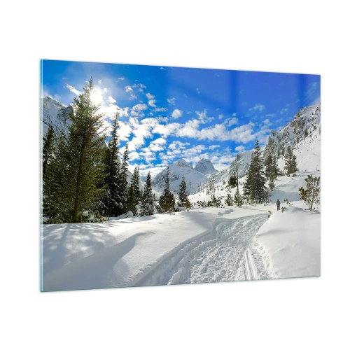 Schilderen op glas - In de sneeuw en in de zon - 100x70 cm