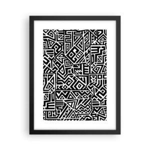 Poster in een zwarte lijst - Pre-Columbiaanse compositie - 30x40 cm