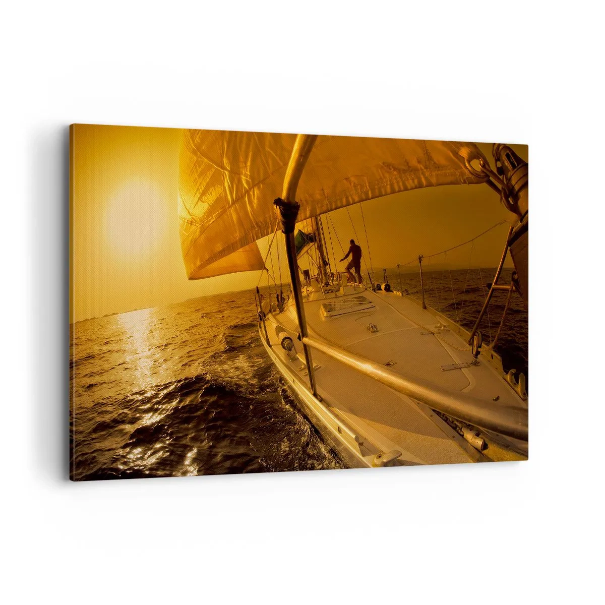 Schilderen op canvas - Een gouden avond na een kleurrijke dag - 120x80 cm