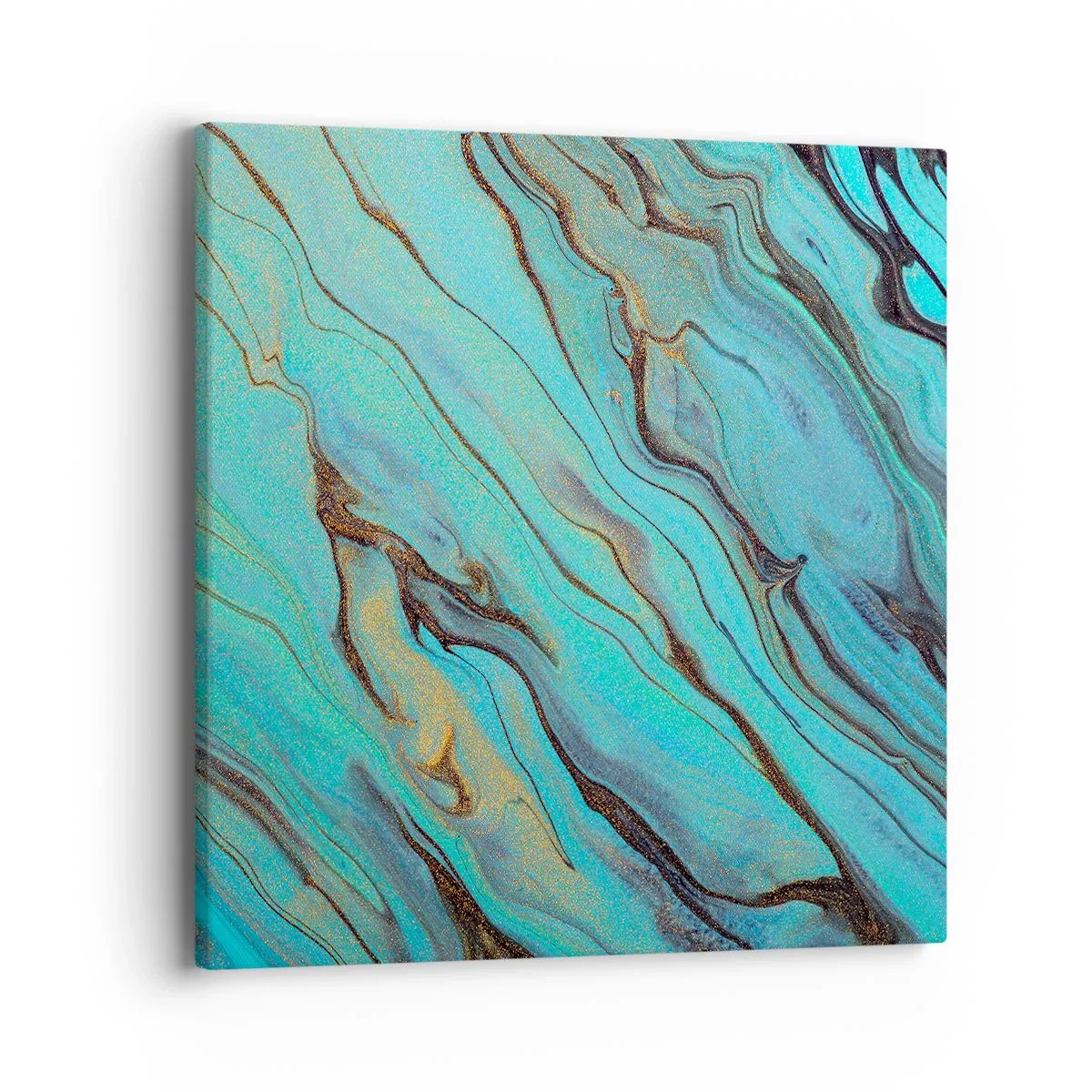 Schilderen op canvas - Turquoise vloed - 40x40 cm