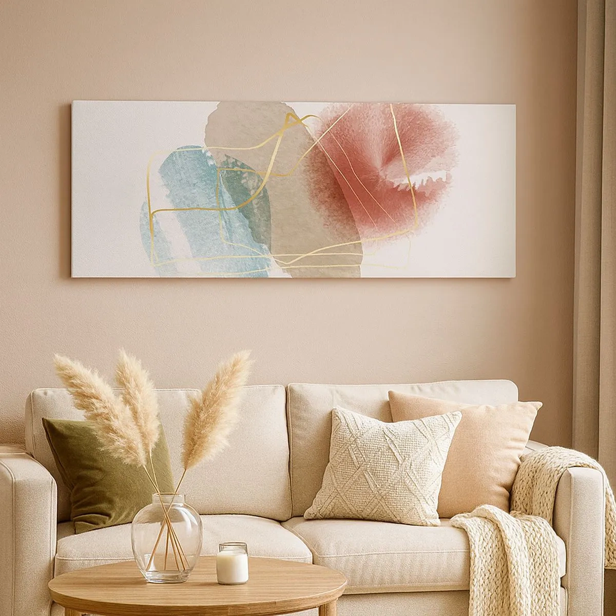 Schilderen op canvas - Koralen van de ruimte - 100x40 cm