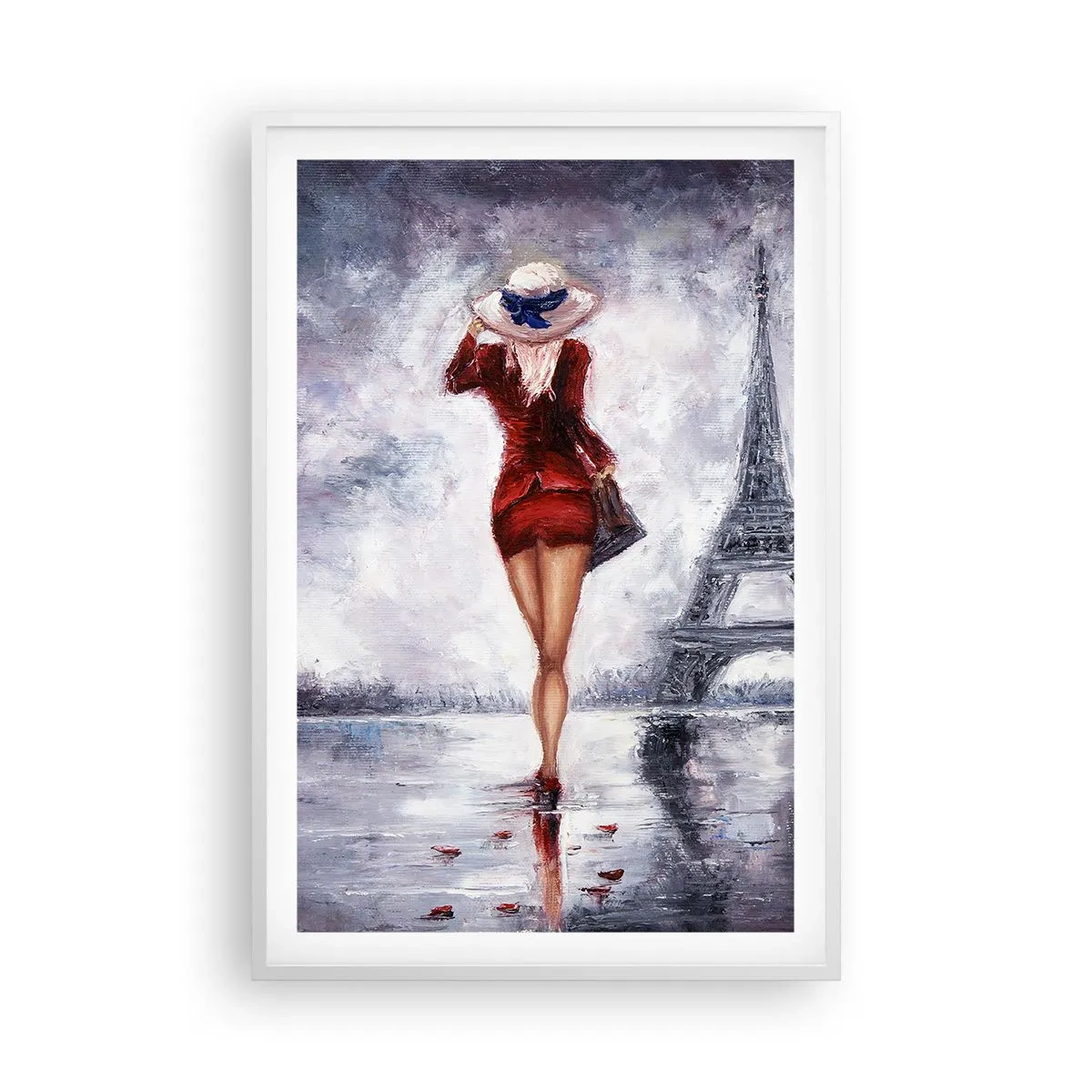 Poster in een witte lijst - Parijs symbolen - 61x91 cm