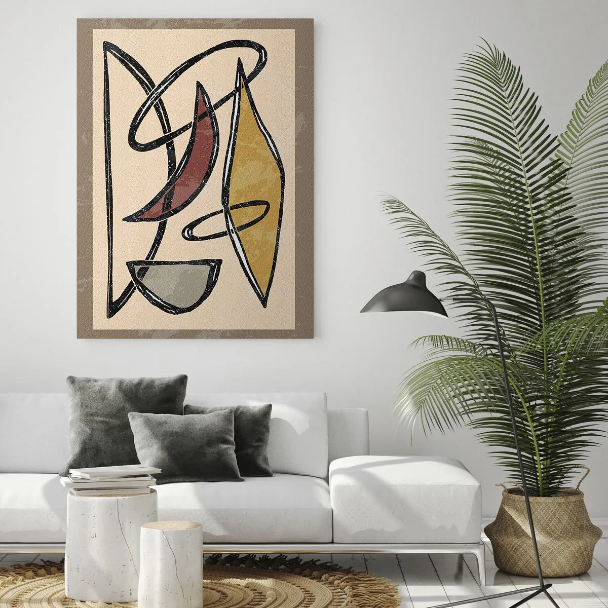 Schilderen op glas - Compositie – bogen en ovalen - 70x100 cm