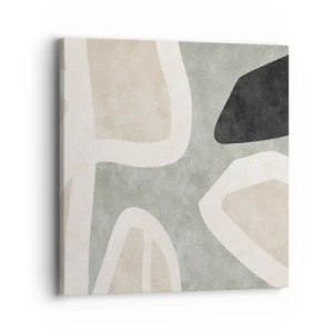 Schilderen op canvas - Compositie met een zwart motief - 40x40 cm