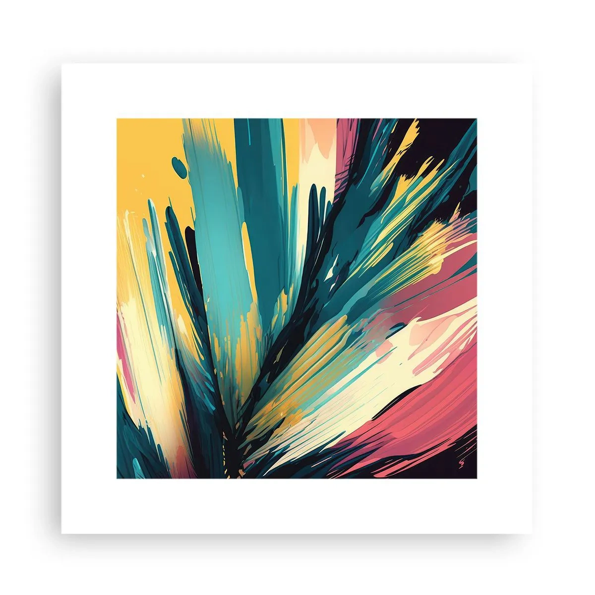Poster - Compositie – een explosie van vreugde - 30x30 cm