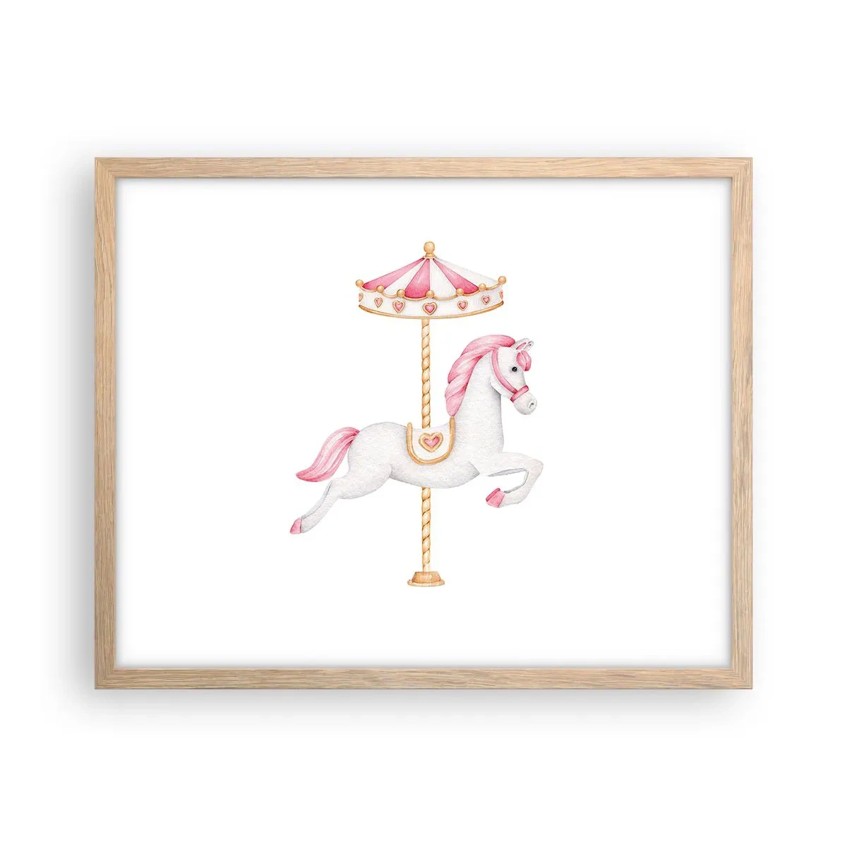 Een poster in een licht eiken lijst - Hij raakte de grond rennend - 50x40 cm