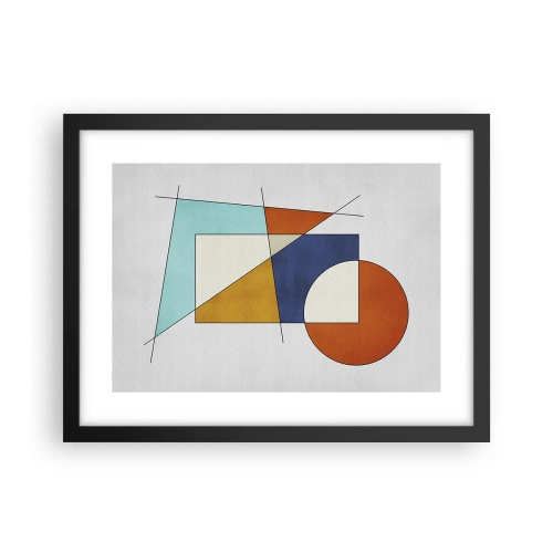 Poster in een zwarte lijst - Abstractie: modernistisch plezier - 40x30 cm