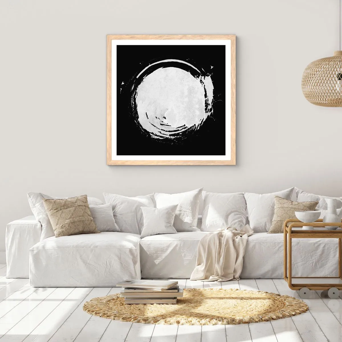 Een poster in een licht eiken lijst - Goede weg - 30x30 cm