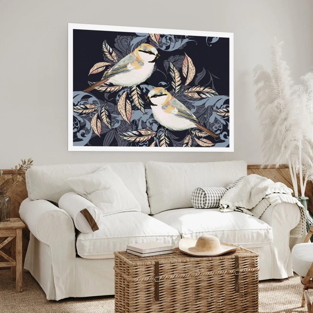 Poster - Geel-blauwe triller - 70x50 cm