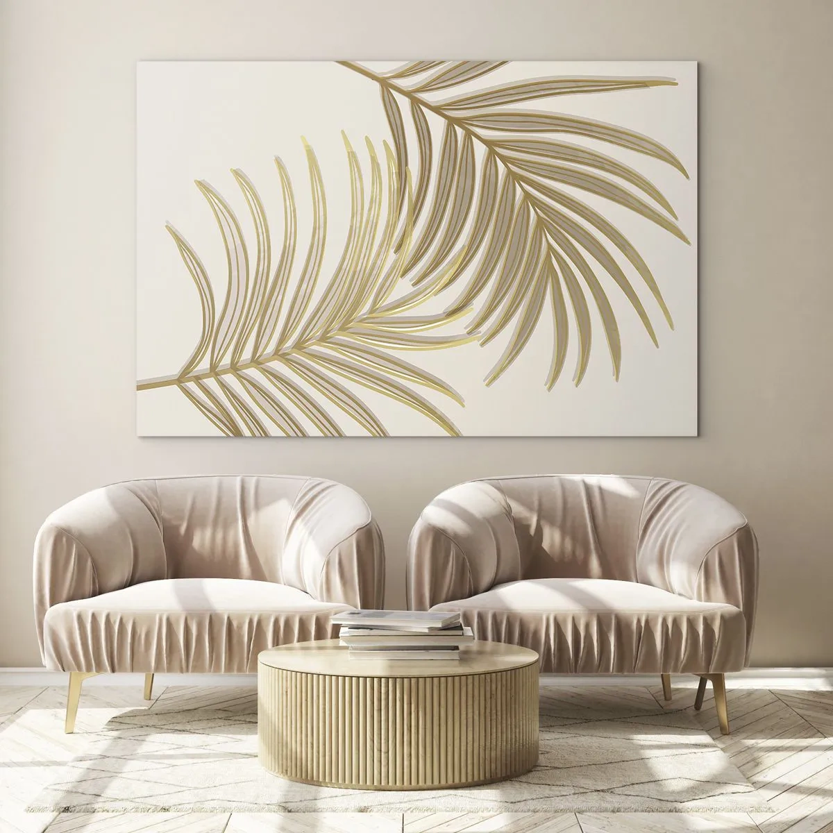 Schilderen op glas - Gouden Palm! - 100x70 cm