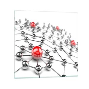 Schilderen op glas - Zilverachtig web - 50x50 cm