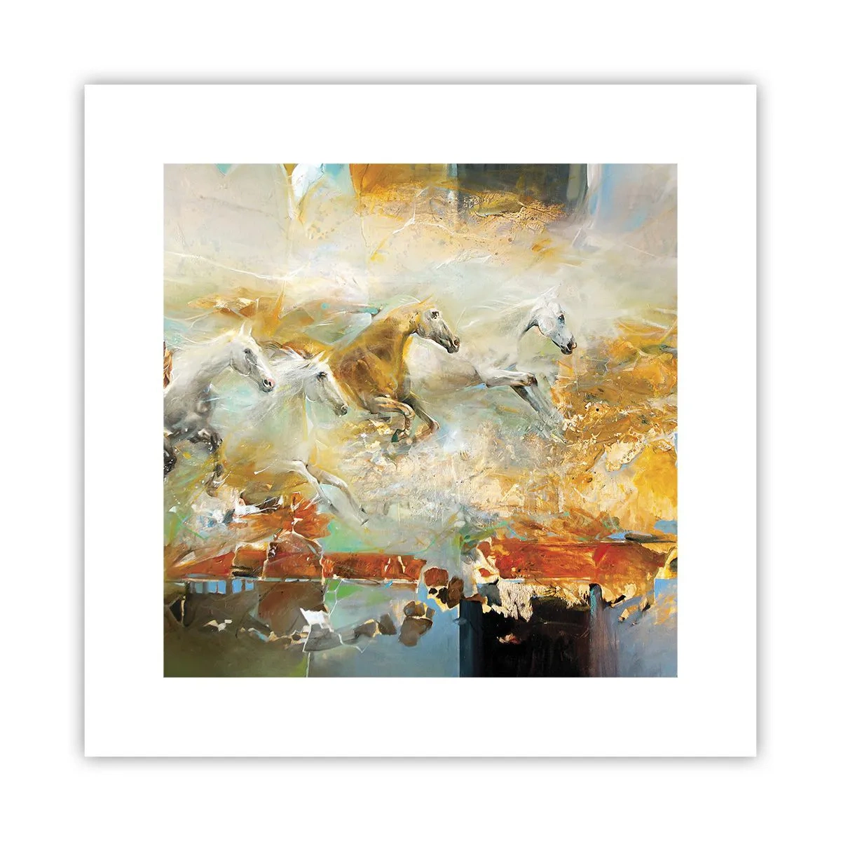Poster - Galopperen door het licht - 30x30 cm
