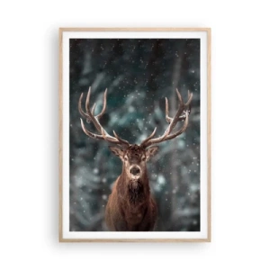 Een poster in een licht eiken lijst - Gekroond tot koning van het bos - 70x100 cm