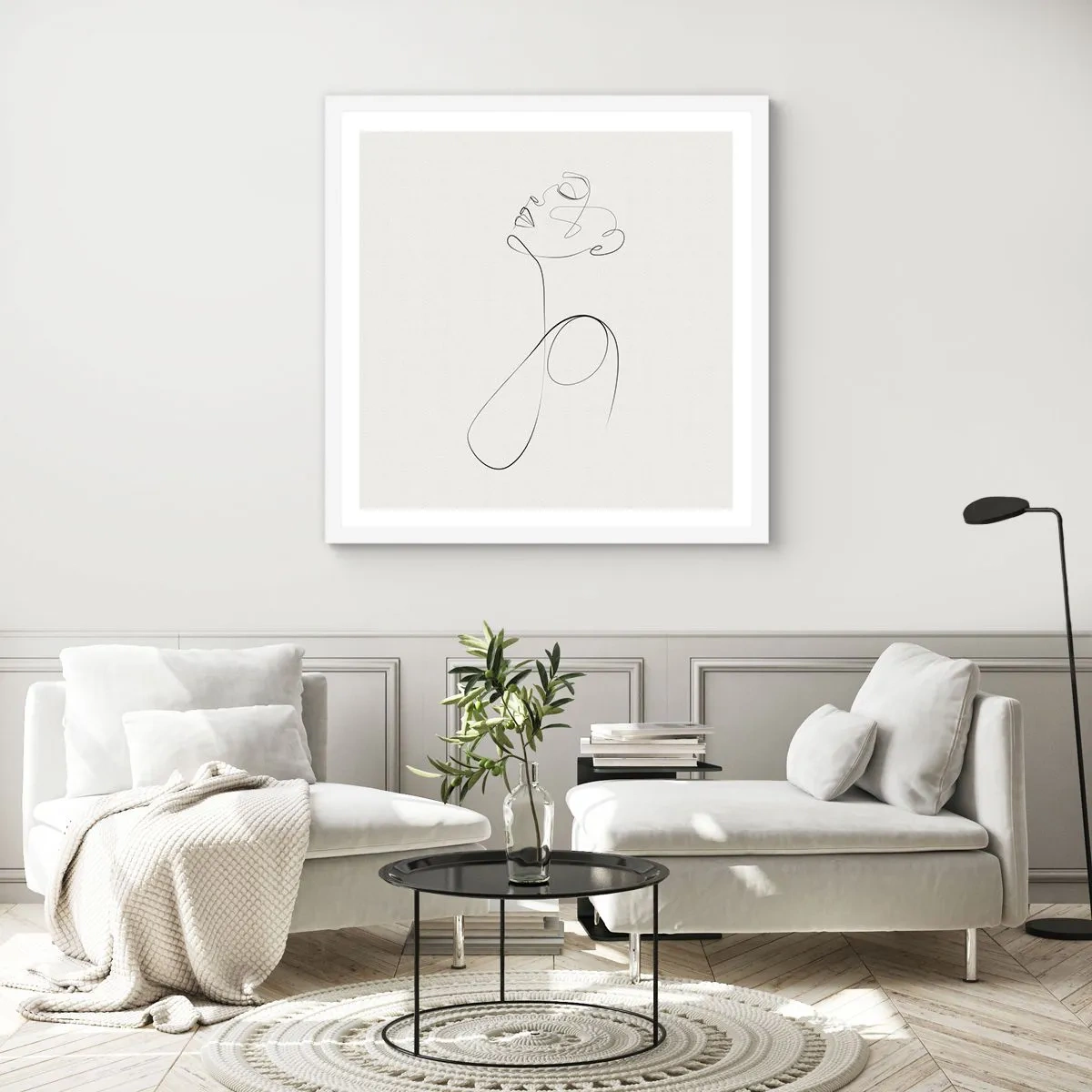 Poster in een witte lijst - Loopt in dromen - 30x30 cm