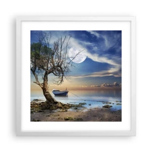 Poster in een witte lijst - Is dit het einde of het begin? - 40x40 cm