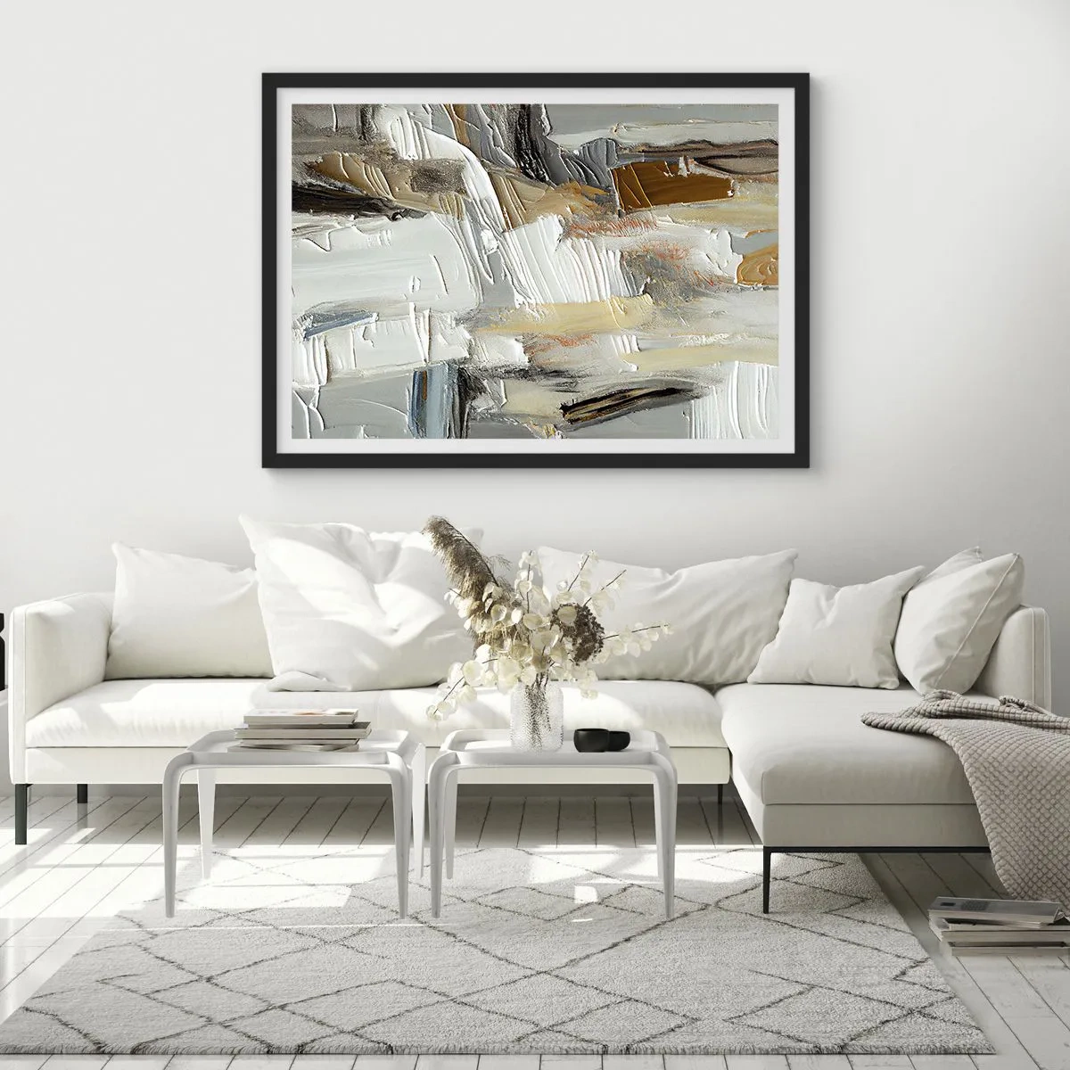 Poster in een zwarte lijst - Kleurrijke lagen - 70x50 cm