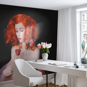 Zelfklevend Fotobehang Deluxe Sticker - In barokstijl - Vrouw, Model, Roos - 150x105 cm