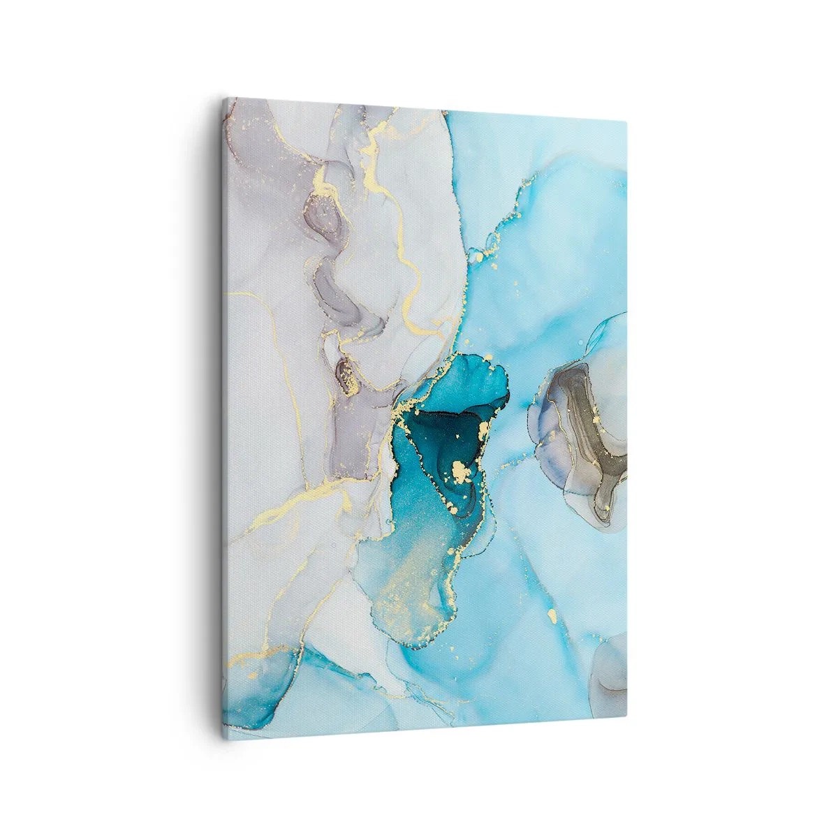 Schilderen op canvas - Een studie van de ontmoeting van grijs en turkoois - 50x70 cm