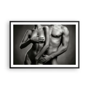 Poster in een zwarte lijst - Adam en Eva - 91x61 cm