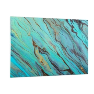 Schilderen op glas - Turquoise vloed - 120x80 cm