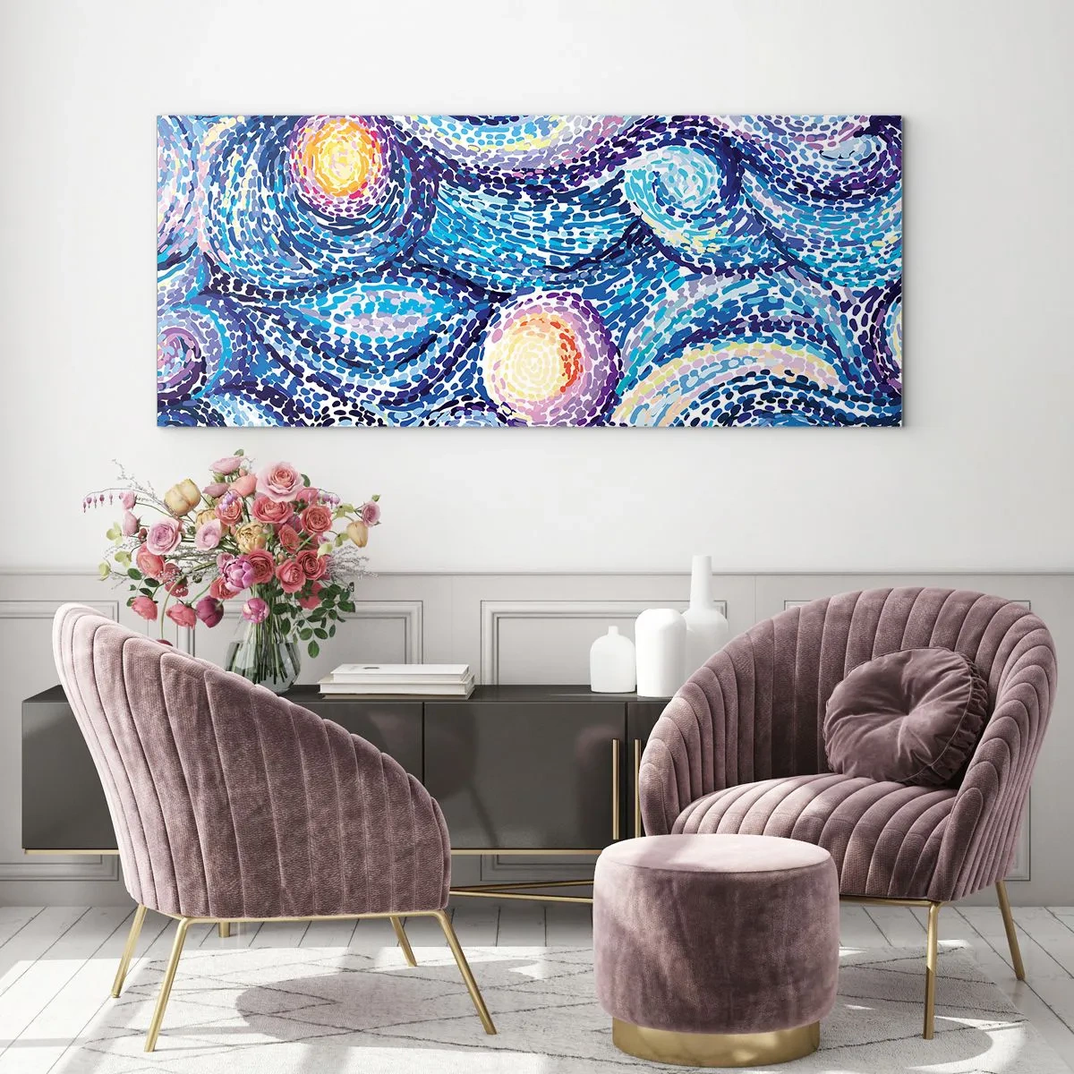 Schilderen op glas - Naar een schilderij van van Gogh - 120x50 cm