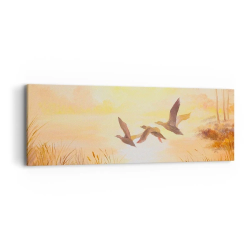 Schilderen op canvas - Het begin van een lange reis - 90x30 cm