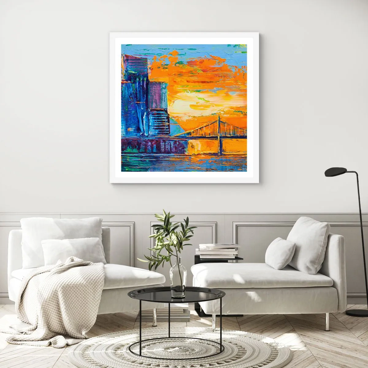 Poster in een witte lijst - Cultuur en natuur - 30x30 cm