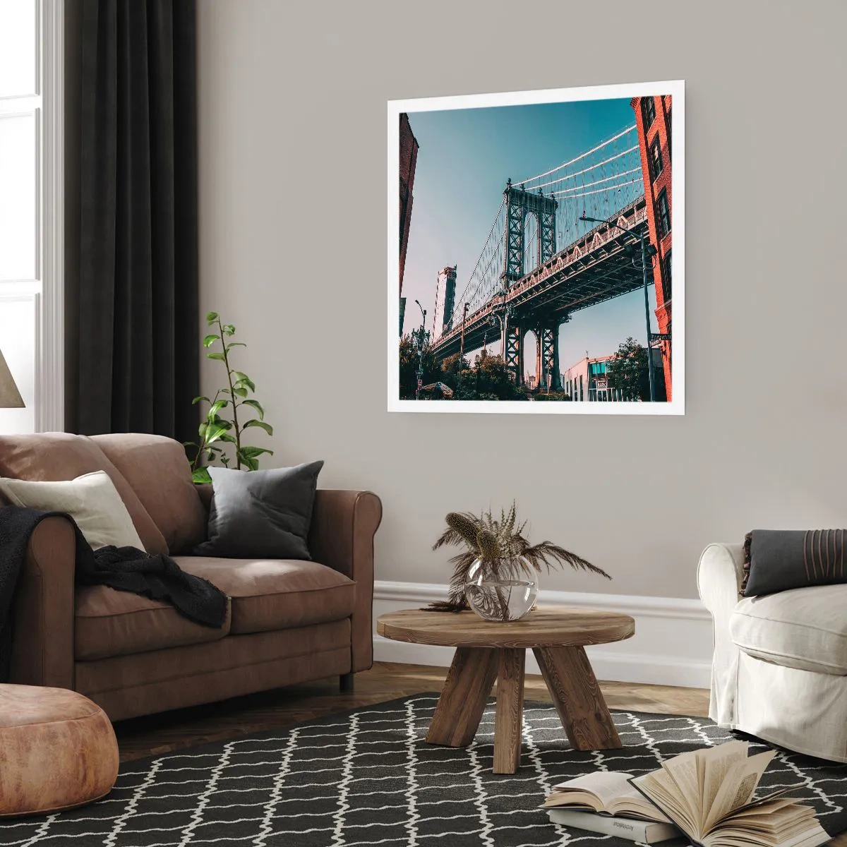 Poster - Over de golven van de stad - 40x40 cm