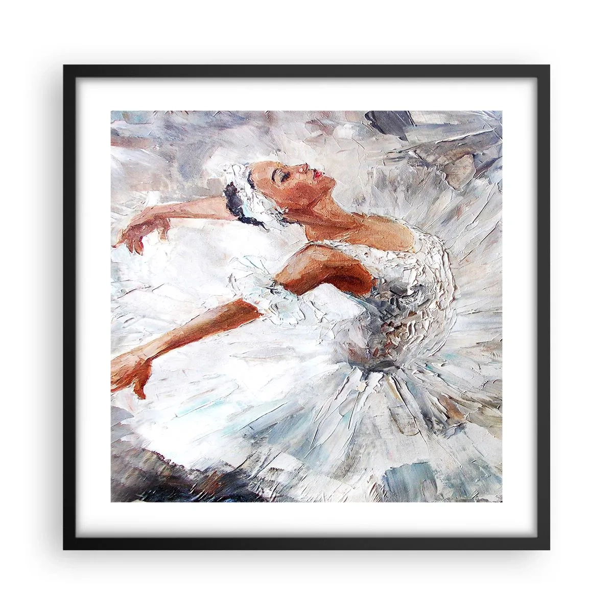 Poster in een zwarte lijst - Delicaat en licht als tule - 50x50 cm