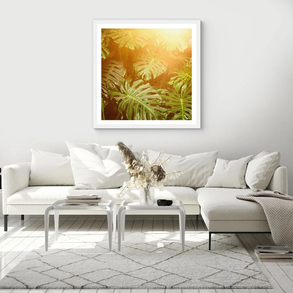 Poster in een witte lijst - In het groen treden... - 40x40 cm