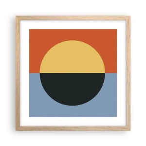 Een poster in een licht eiken lijst - Een compositie van warmte en koelte - 40x40 cm